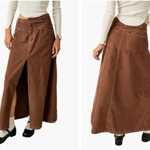 Free People Come As You Are Corduroy Maxi Skirt